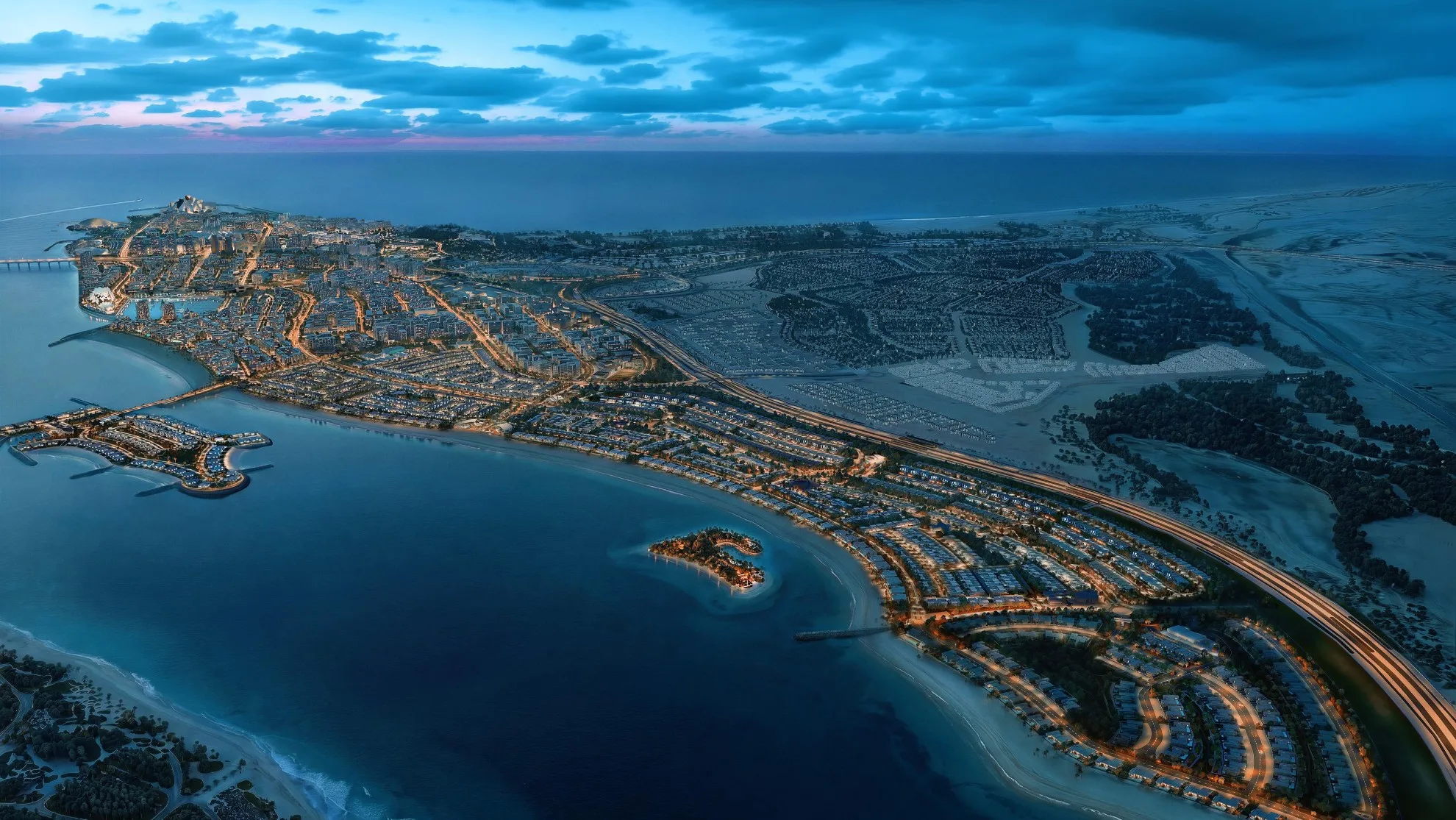 Lunaya masterplan showing lagoons, parks, villas and Lunaya Terraces